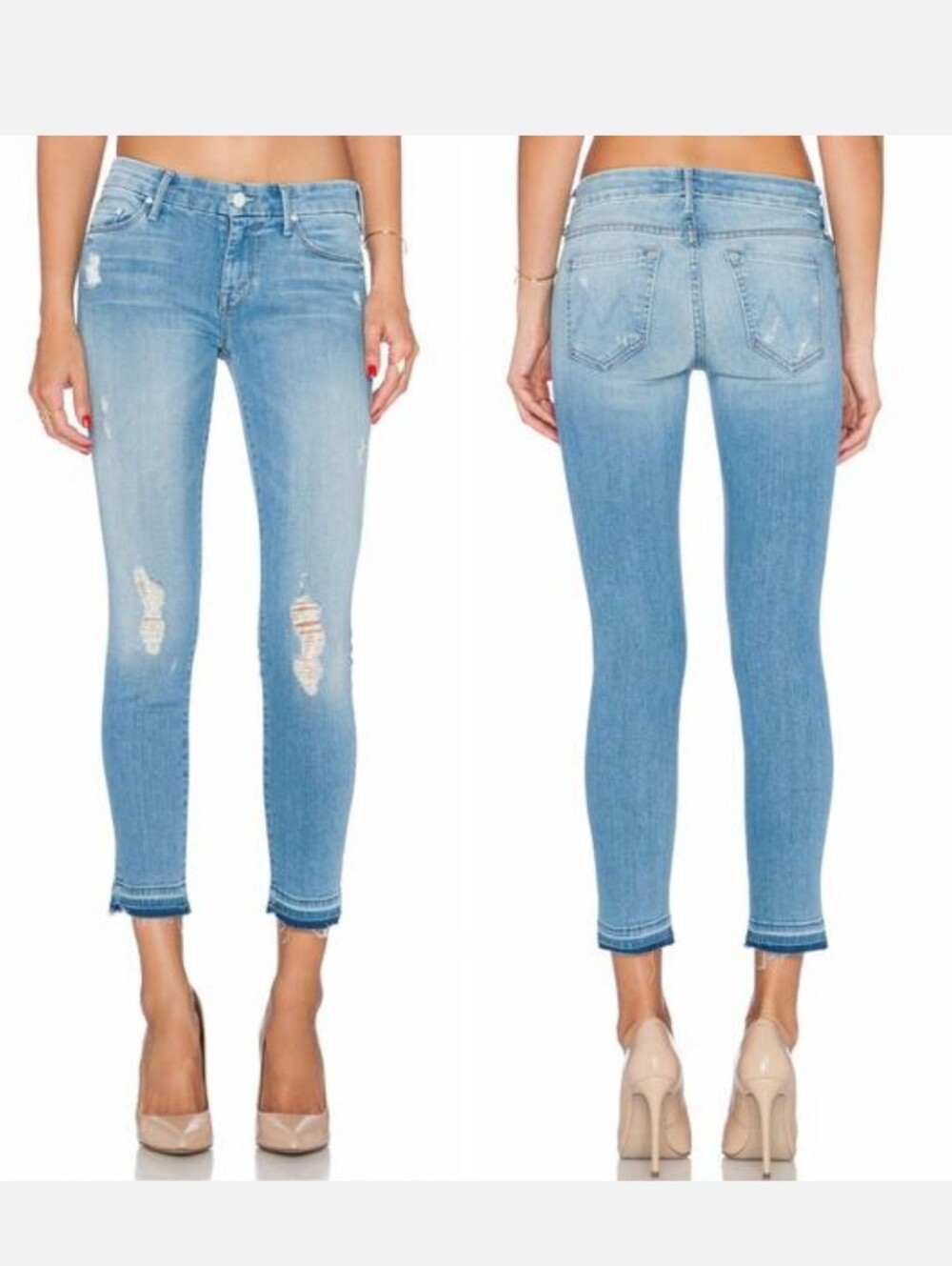 MOTHER UNDONE HEM LOOKER CROP CLIFF HANGER JEANS 26